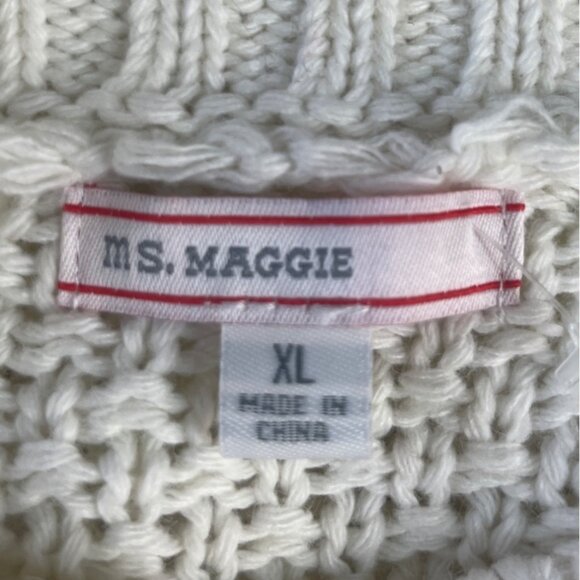 Ms Maggie Cable Knit Crewneck Sweater Womens XL Cream New WOT - Picture 5 of 7